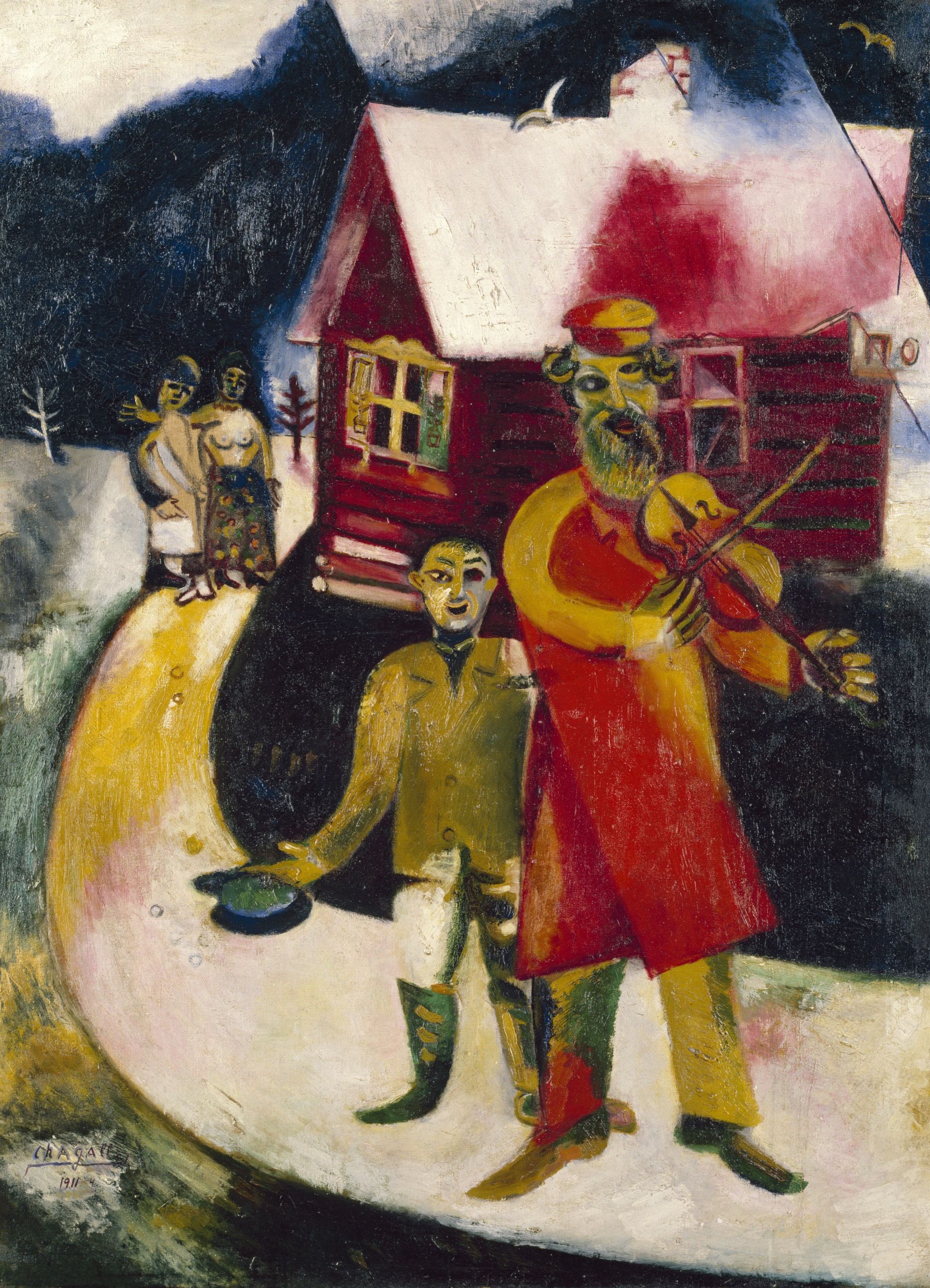 Marc Chagall, De violist, 1911, Le violoniste, olieverf op doek, 94,5 × 69,5 cm, Kunstsammlung Nordrhein-Westfalen, Foto: Achim Kukulies, Düsseldorf