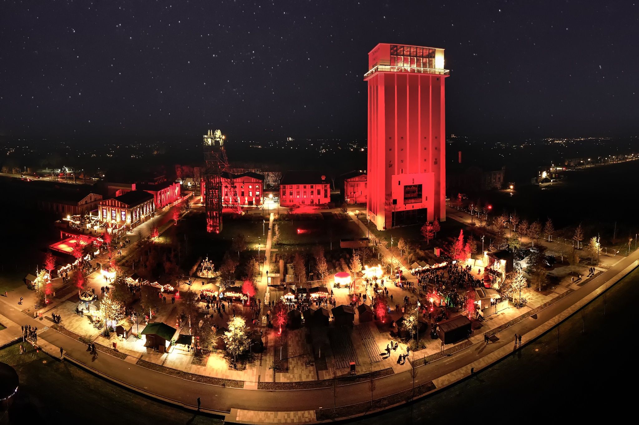 Kerstmarkt in het mijnpark