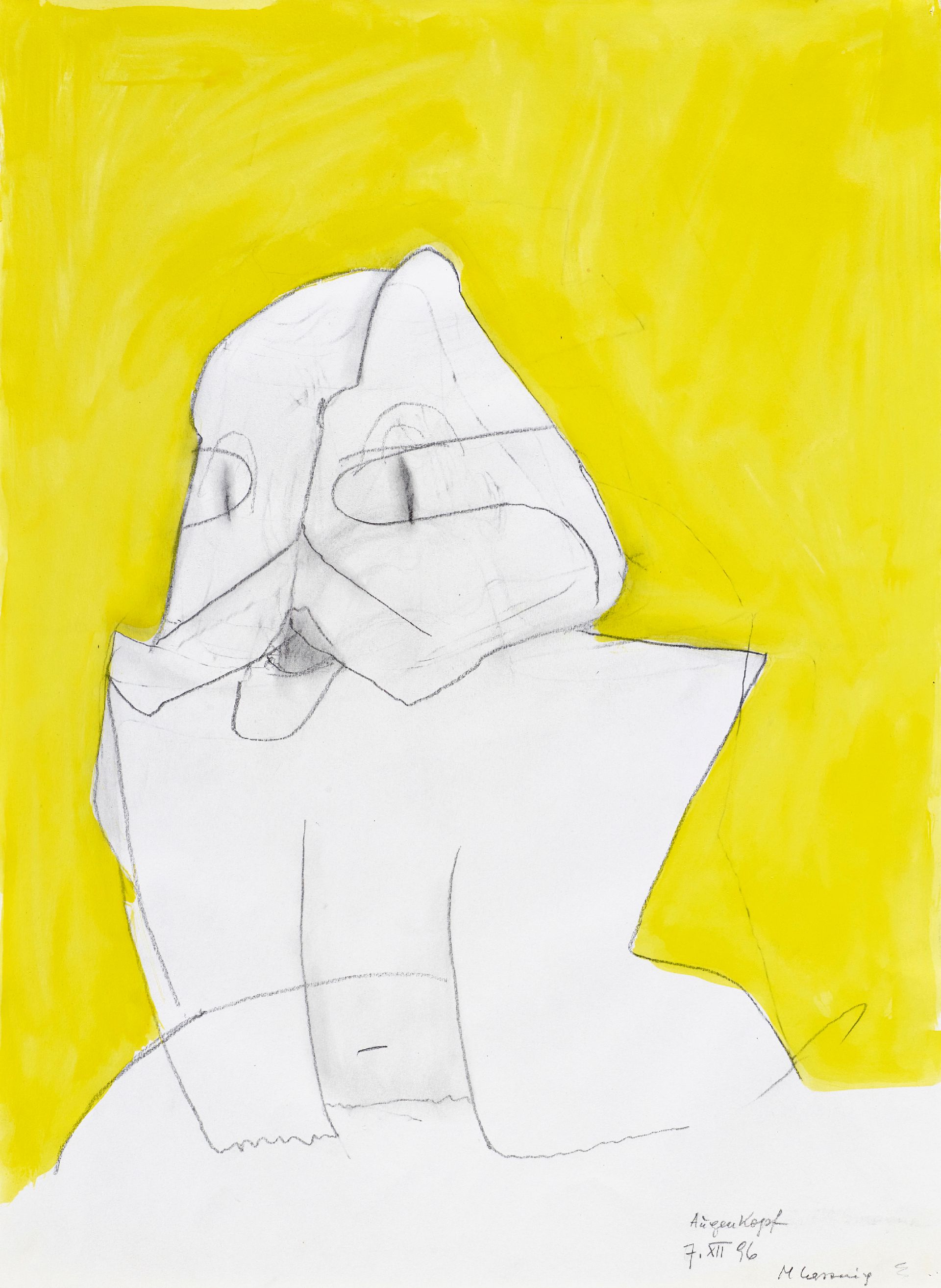 Maria Lassnig, Oogkop, 1996, MGKSiegen, Collectie Lambrecht-Schadeberg