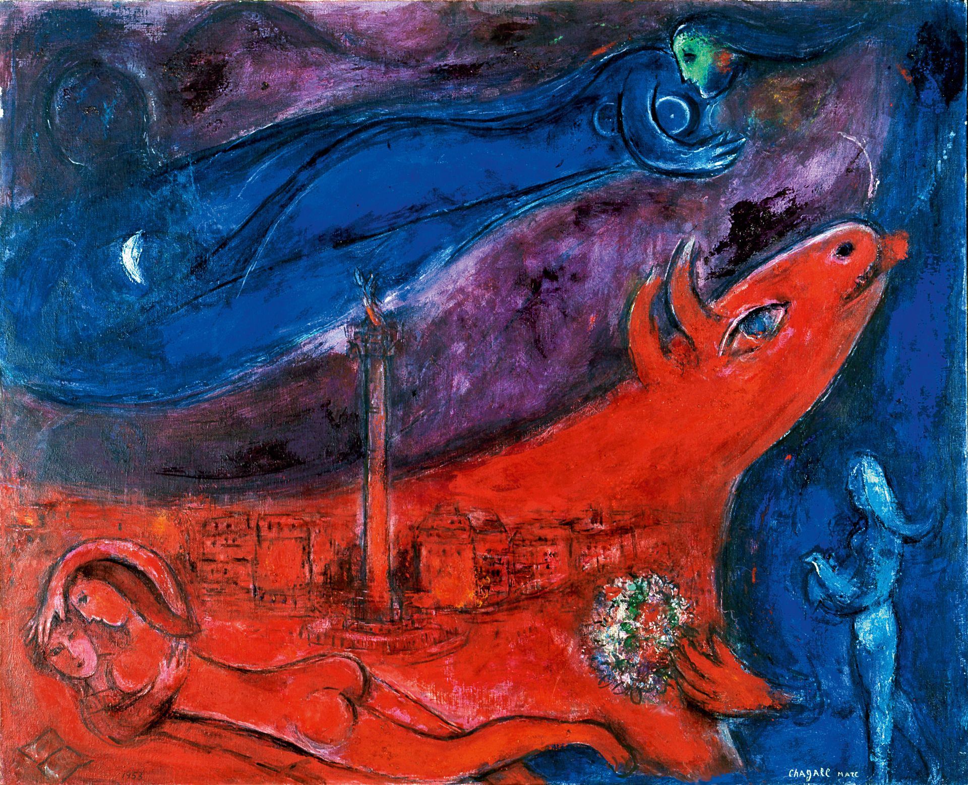 Marc Chagall, De Bastille, 1953, olieverf op doek, privécollectie