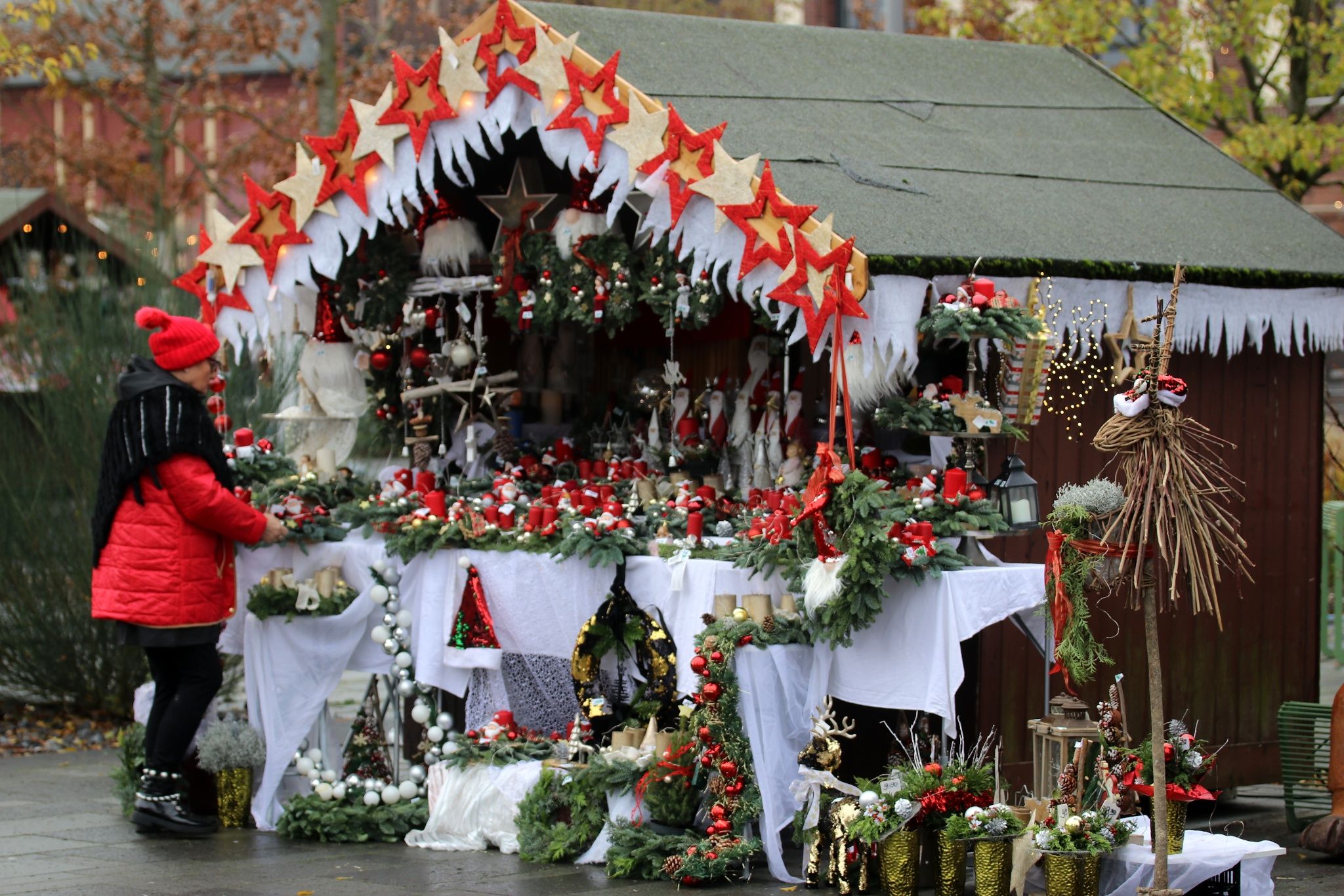 Kerstmarkt in het mijnpark